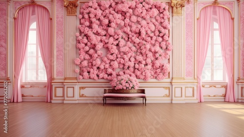 Pink blossom serenade  enchanting wedding stage