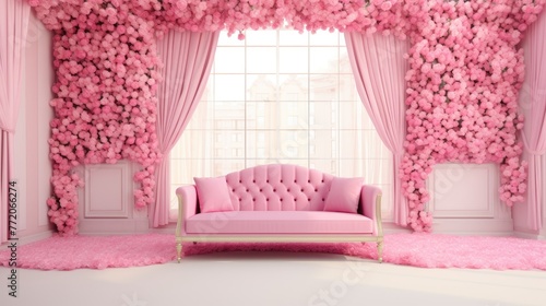 Dreamy pink garden romance  enchanting wedding stage