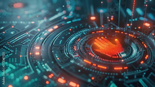 Wallpaper Mural Alien concept. Biometric security concept on circuit board Torontodigital.ca