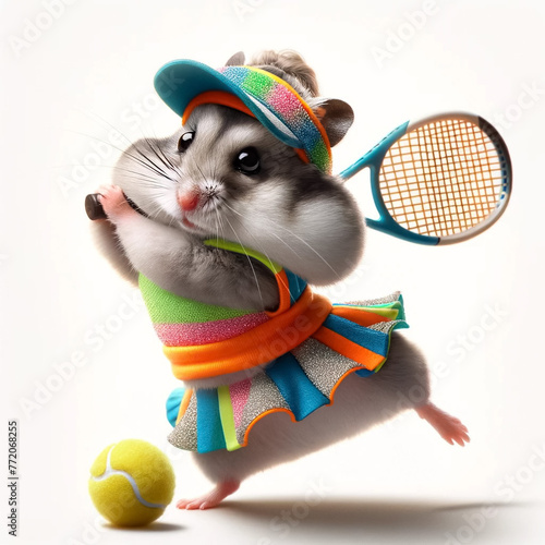テニスをするかわいいハムスター #772068255