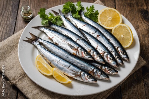 Raw Sardines in a Plate