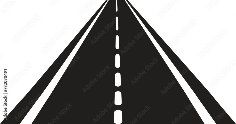 Winding highway road from top view. Flat vector illustration isolated on white background. EPS 10 - obrazy, fototapety, plakaty 