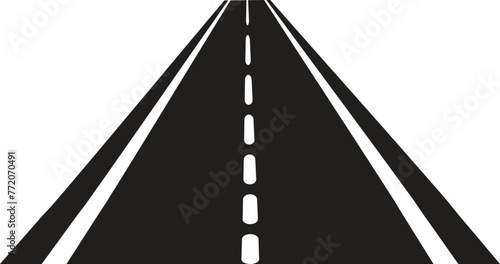 Winding highway road from top view. Flat vector illustration isolated on white background. EPS 10