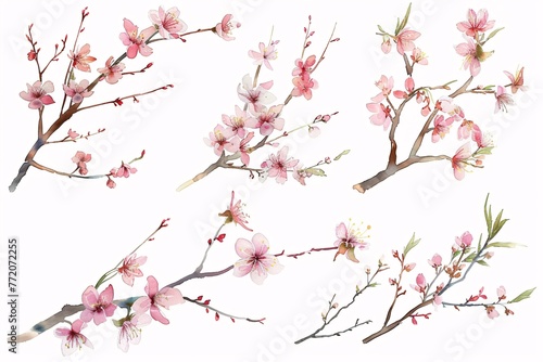 Blooming Branches A Pink Blossom Bouquet for the Month of Love Generative AI
