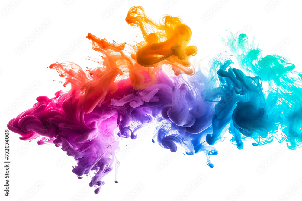 Beautiful colors in the air isolated on transparent background