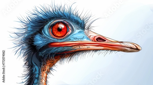  red-eyed bird's head