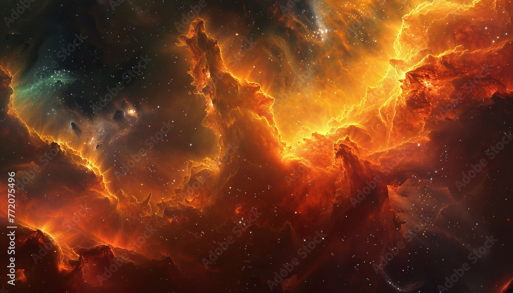 Galaxy Glow A Celestial Splash of Fire and Fury Generative AI