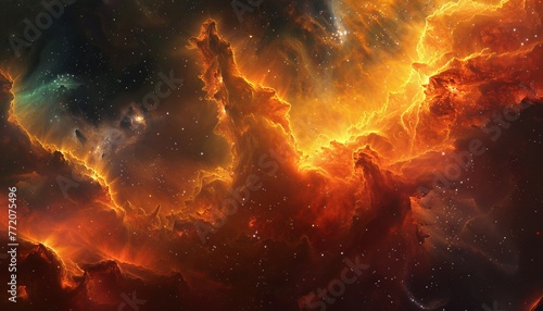 Galaxy Glow A Celestial Splash of Fire and Fury Generative AI © Bipul Kumar
