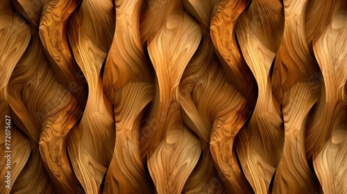 Wood carving background with wavy lines