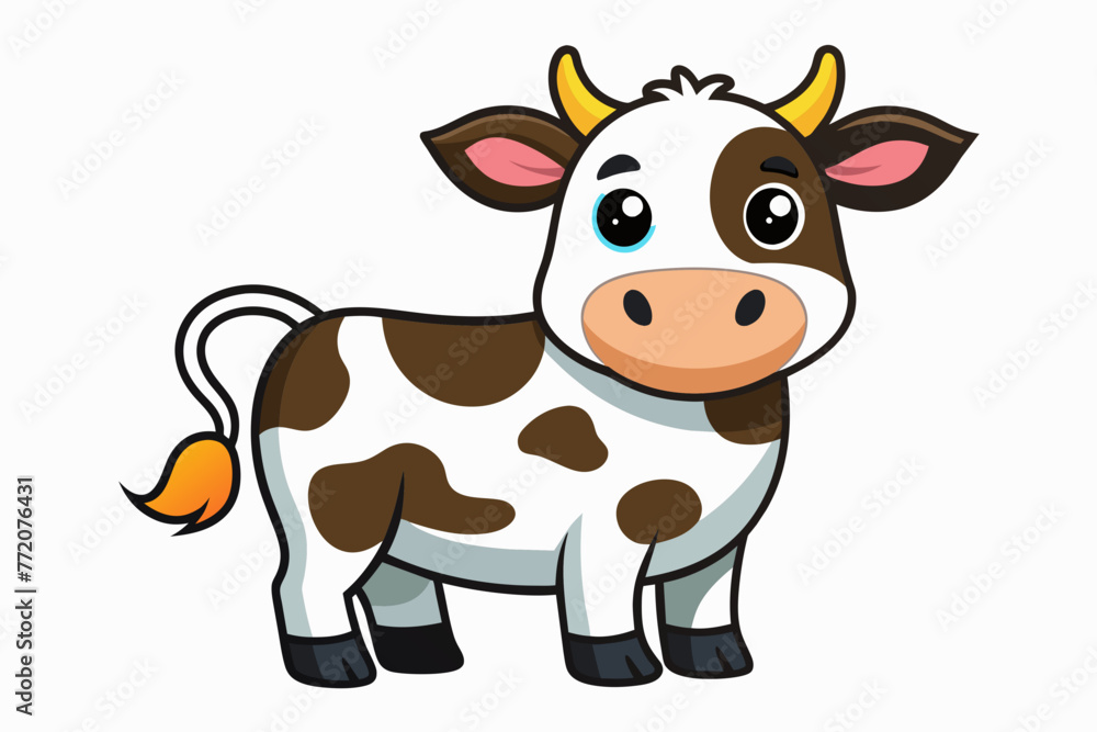 Funny cow clipart - Cute cow graphic vector design.
