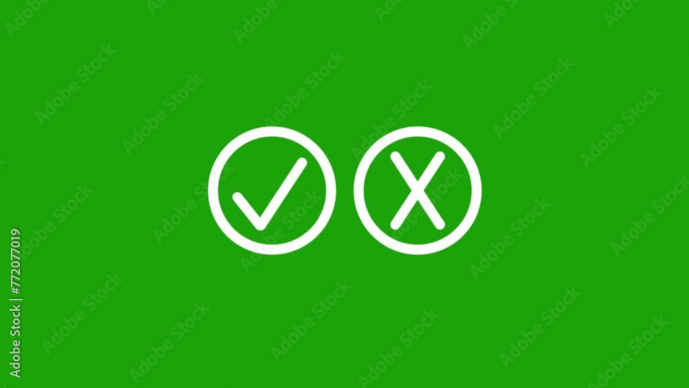Check mark icons, tick and crosses icon animation video. Check mark icons, tick and crosses icon animation video.