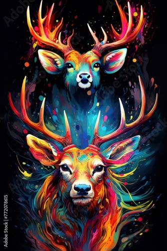 A deer colorful abstract painting © crazyass