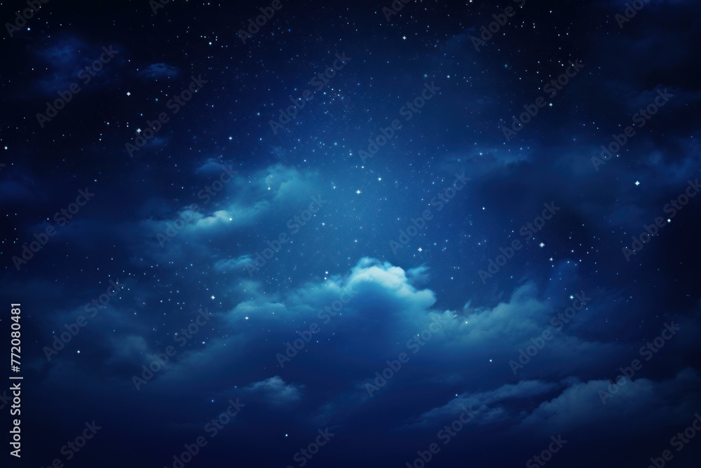 Fototapeta premium Lustrous Night sky clouds. Shiny universe. Generate Ai