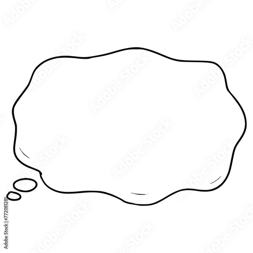 thoughts ballon text comic illustration hand drawn isolated vector