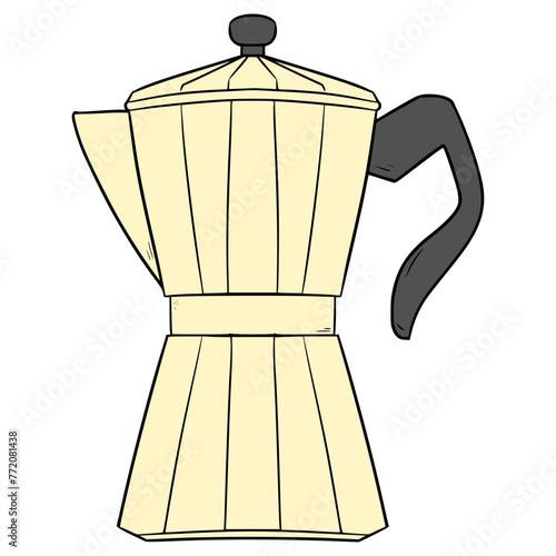 moka pot illustration hand drawn isolated vector