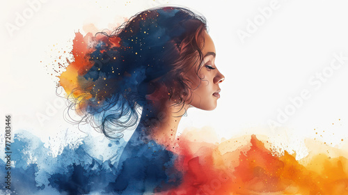 Colorful Background Portrait of a Woman