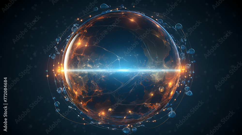 Obraz premium Abstract particle sphere