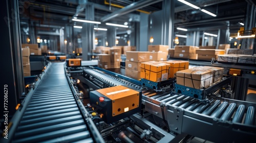 a warehouse with boxes and boxes in it that are packed with boxes