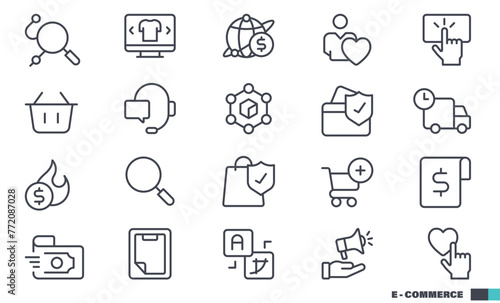 E - Commerce Vector Icons stock illustration Icon Symbol, Marketing, Management, Technology, Shopping, Service, Technology