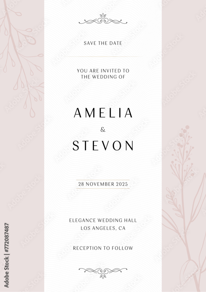 Elegant wedding Invitation design | Fully customizable Elegant wedding Invitation design | Fully customizable