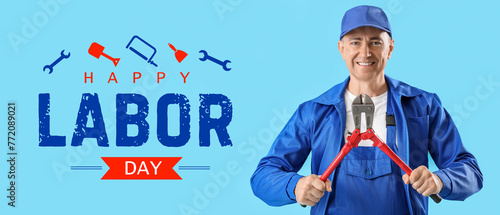 Mature worker with pliers o...