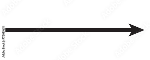Long arrow vector icon. Black horizontal double arrow.  10 Eps photo