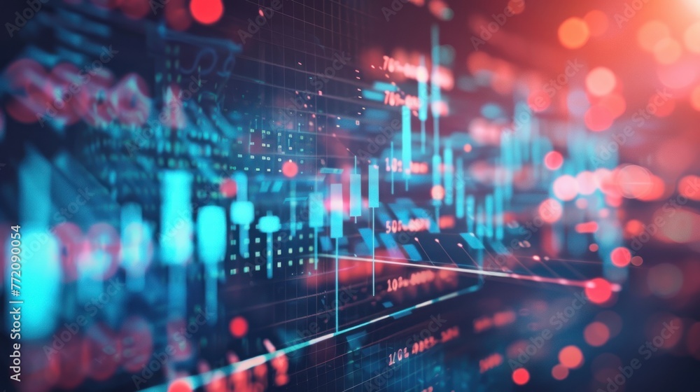 financial stock market graph illustration, future business investment concept. financial stock market graph illustration, future business investment concept.