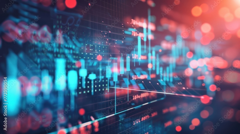 financial stock market graph illustration, future business investment concept.