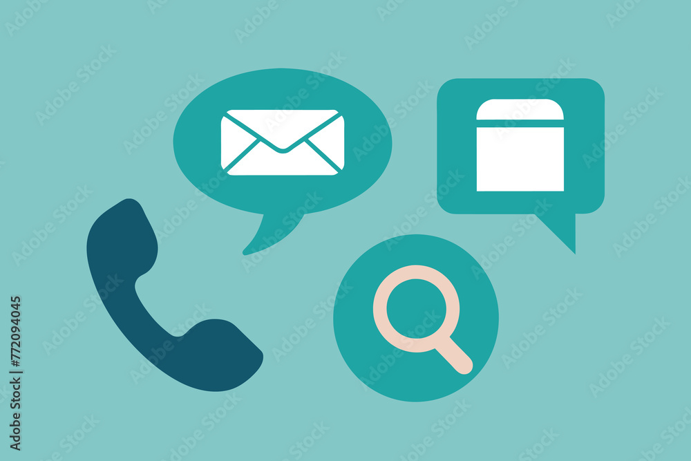 Phone icon set. Chat bubble icon. Telephone call sign. Contact icon ...