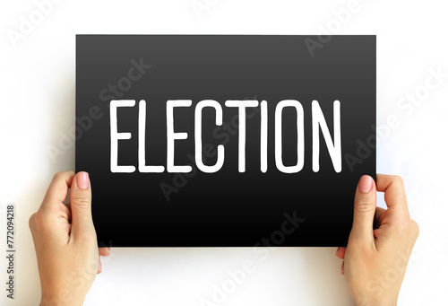 Election text on card, concept background photo