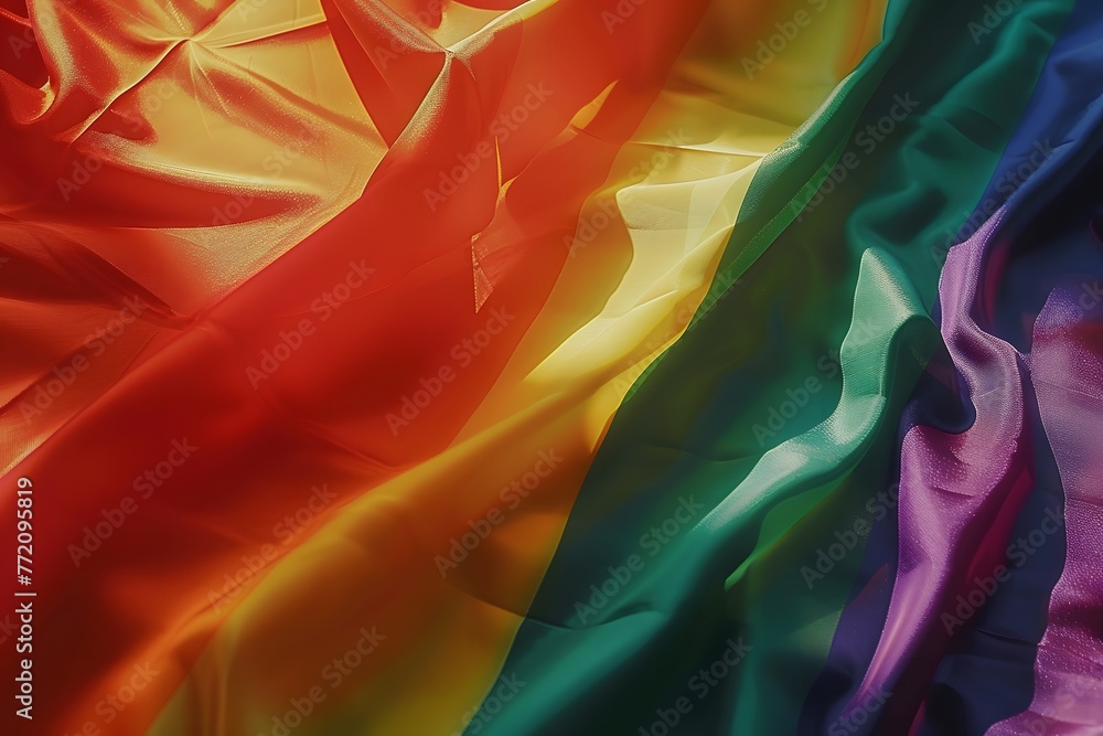 Rainbow fabric texture background, close up of rainbow fabric texture background. Generative AI Rainbow fabric texture background, close up of rainbow fabric texture background. Generative AI