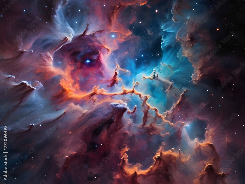 vibrant nebula with a rich palette of colors vibrant nebula with a rich palette of colors