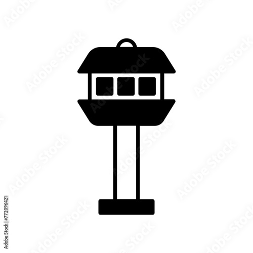control tower icon. black fill icon