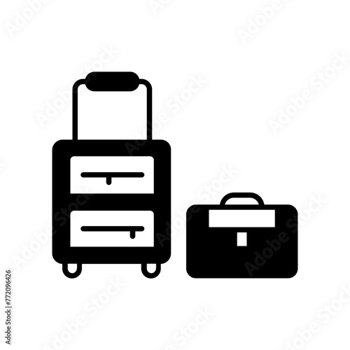 luggage icon. black fill icon