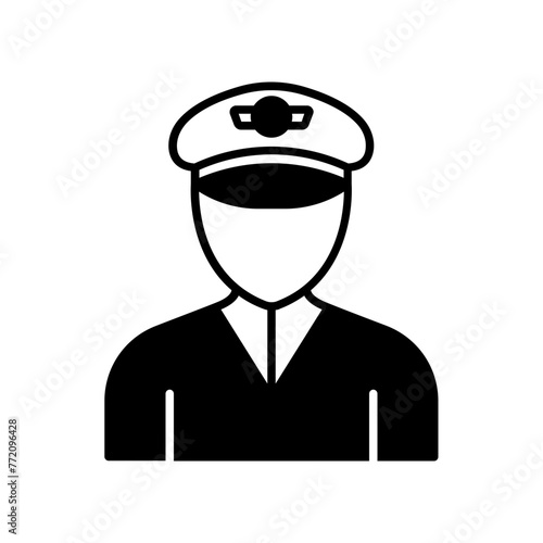 pilot icon. black fill icon