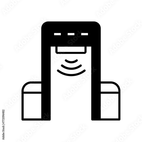 metal detector icon. black fill icon