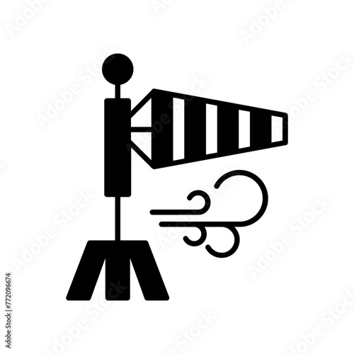 windsock icon. black fill icon