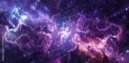 Purple Nebula A Celestial Splash of Color and Creativity Generative AI