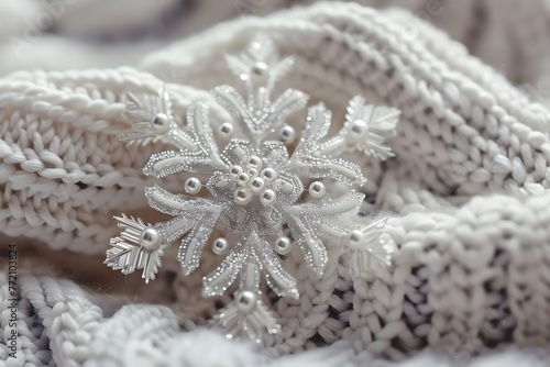 : A snowflake, with intricate details and a delicate appearance