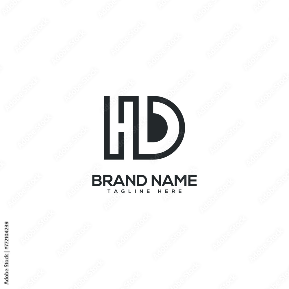 Abstract HD DH letter logo design vector elements. Initials monogram icon.