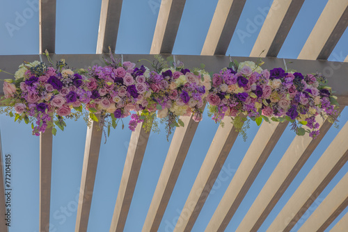 Floral Arrangement in a Gazebo photo