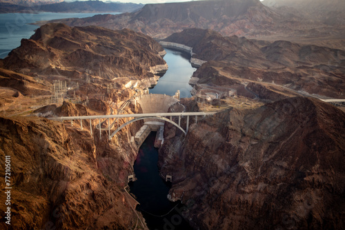 Aerial Shot of the Hoover Dam photo