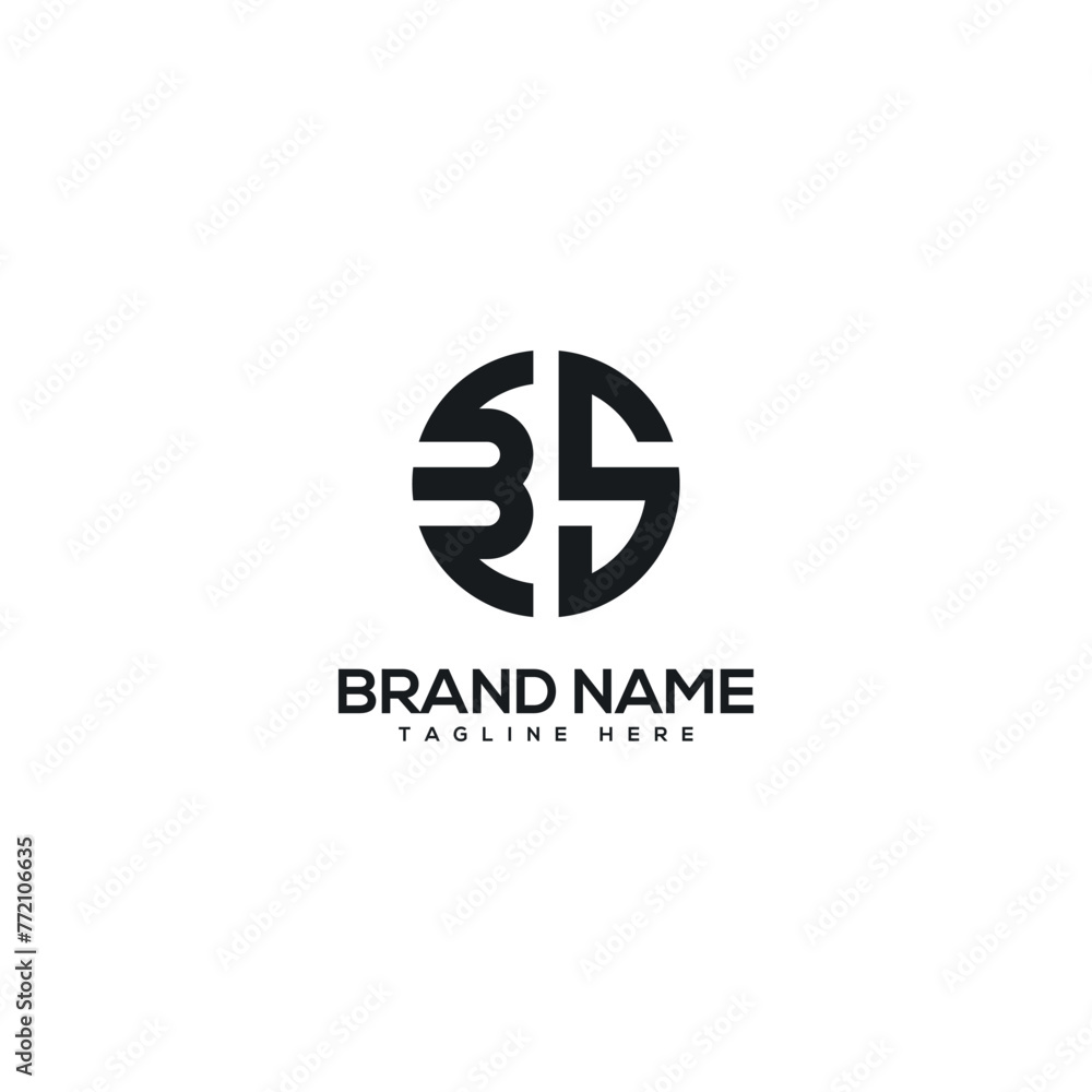 Obraz premium Abstract monogram letter BS SB logo design template, Initial vector symbol.