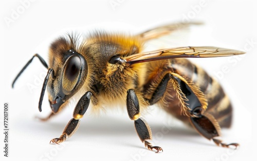 Bee isolated on white background. Close up of honeybee © MUS_GRAPHIC