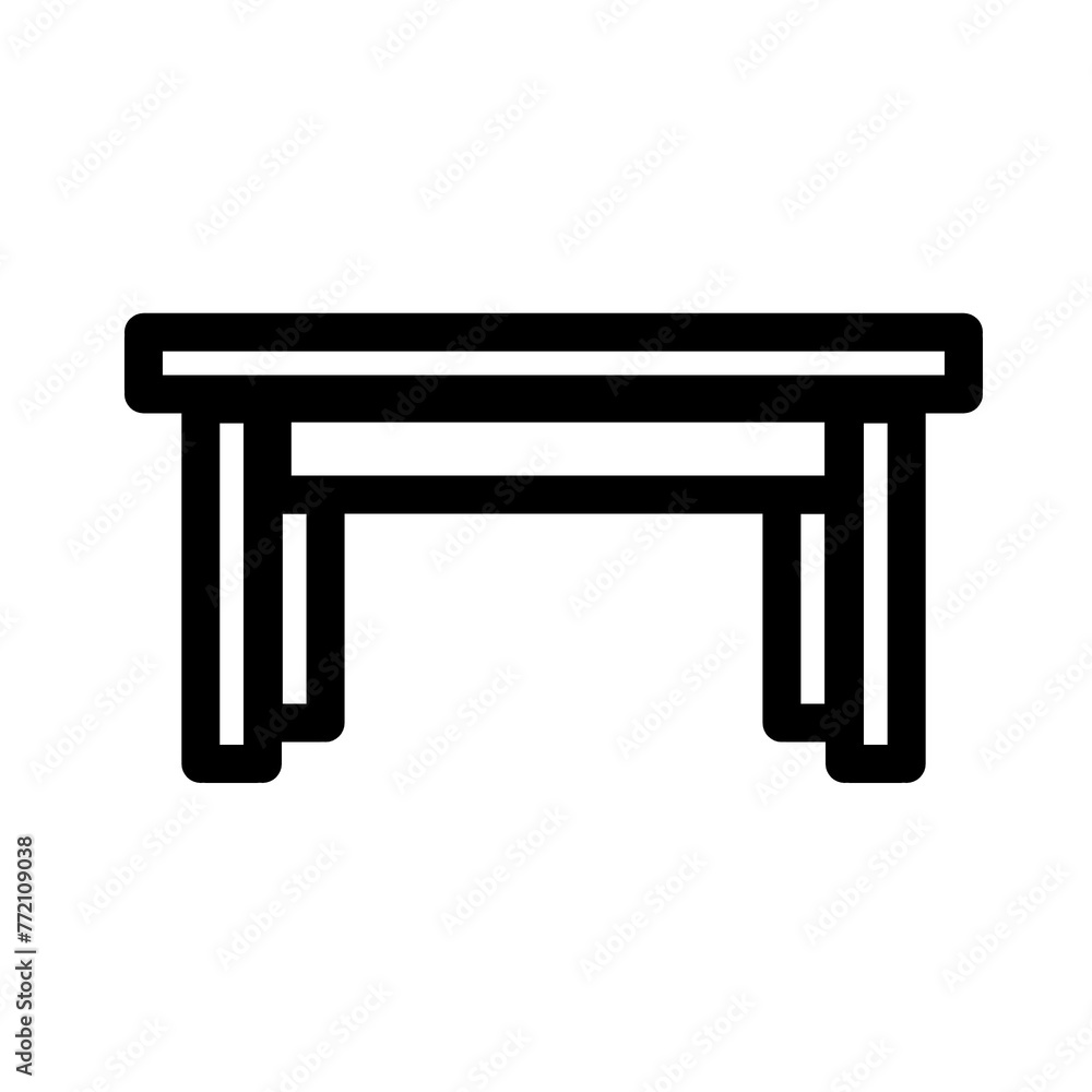 Table icon in black, outline style and transparent background Table icon in black, outline style and transparent background