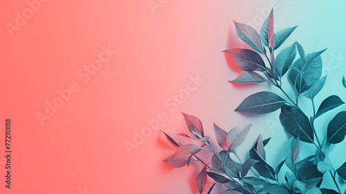 Cerulean and Coral Gradient Background, Copy Space, Cerulean, coral, gradient, copy space photo