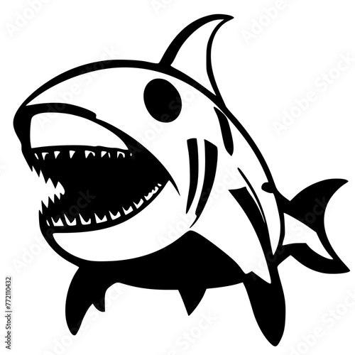 shark logo, black and white logo