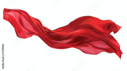 Abstract red cloth falling Satin fabric flying 