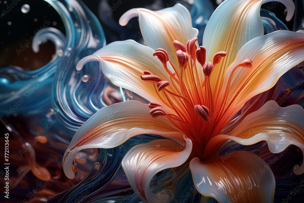 Captivating Paradise flower. Jungle nature petal. Generate AI Captivating Paradise flower. Jungle nature petal. Generate AI