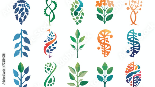 bitmap design of genetic and plant logo 